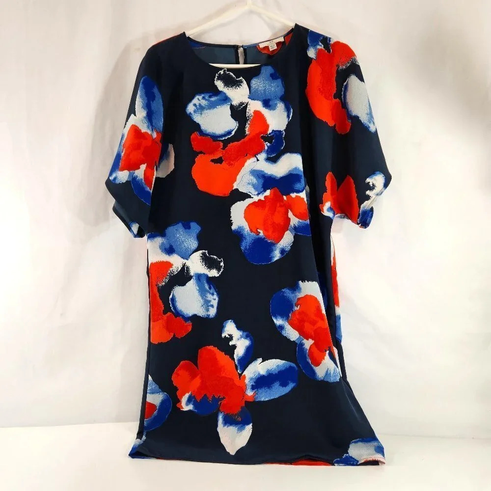 Halston Floral Print Shift Dress Size XS (fits loose)